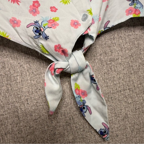 Disney‎ Lilo and Stitch Floral Tie Front Tank - Blue and Pink Girls Plus Size 3 - Picture 4 of 6